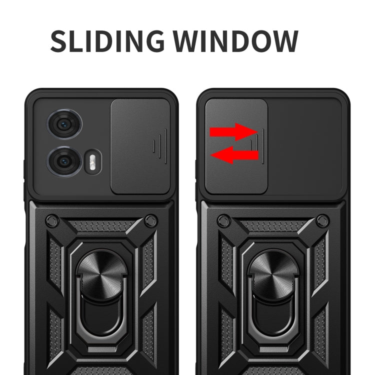 For Motorola Edge 50 Fusion Sliding Camera Cover Design TPU+PC Phone Case(Black) by bashfashion