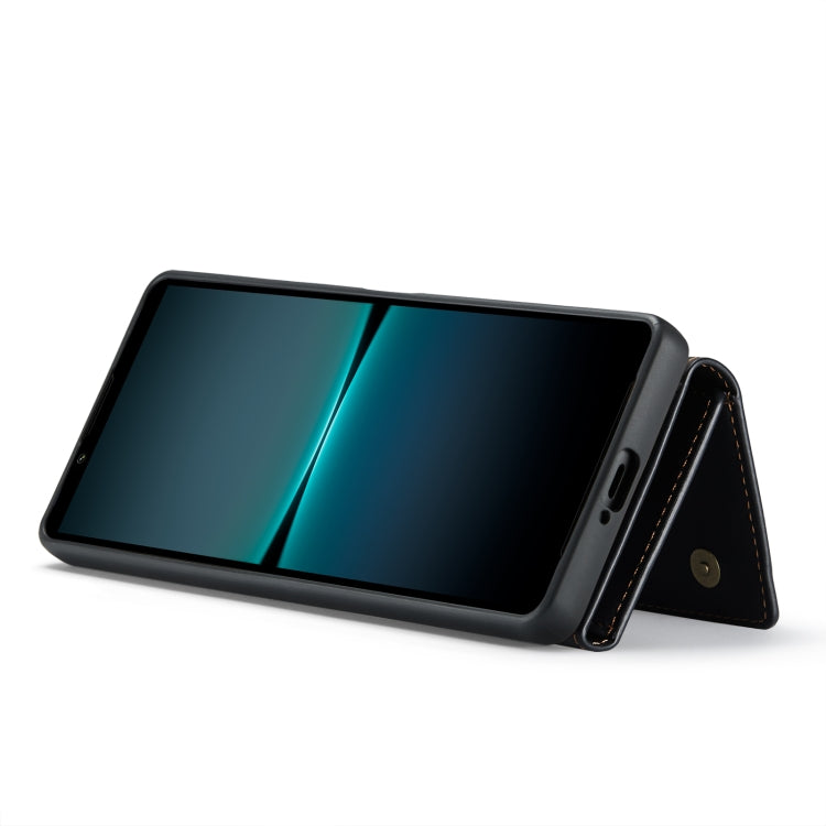 For Sony Xperia 1 V DG.MING M1 Series 3-Fold Multi Card Wallet + Magnetic Phone Case(Black) by DG.MING