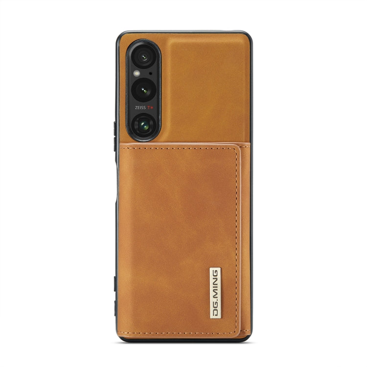 For Sony Xperia 1 V DG.MING M1 Series 3-Fold Multi Card Wallet + Magnetic Phone Case(Brown) by DG.MING
