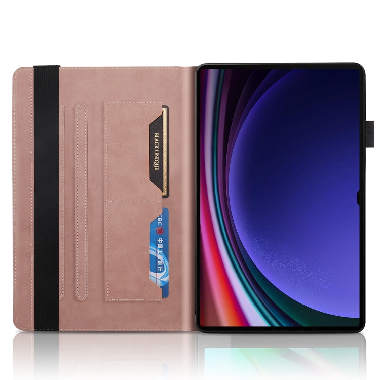 For Samsung Galaxy Tab S9 Ultra Life Tree Series Horizontal Flip Leather Tablet Case(Rose Gold) by bashfashion