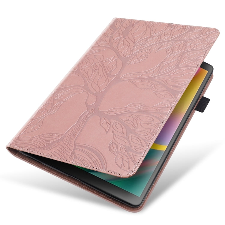 For Samsung Galaxy Tab S9 / S9 FE Life Tree Series Horizontal Flip Leather Tablet Case(Rose Gold) by bashfashion