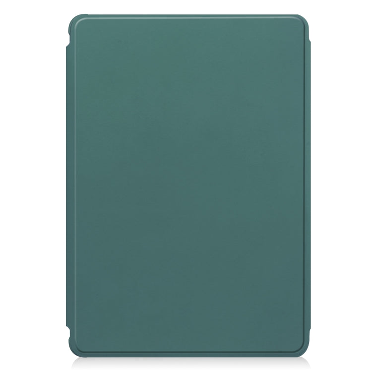 For Samsung Galaxy Tab S9+ 360 Rotation Transparent Smart Leather Case(Dark Green) by bashfashion