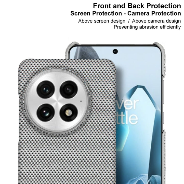 For OnePlus 13 imak Ruiyi Series Cloth Texture PU + PC Phone Case(Dark Grey) by imak