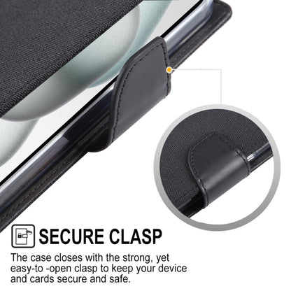 For iPhone 15 GOOSPERY CANVAS DIARY Fabric Texture Flip Leather Phone Case(Grey) by GOOSPERY