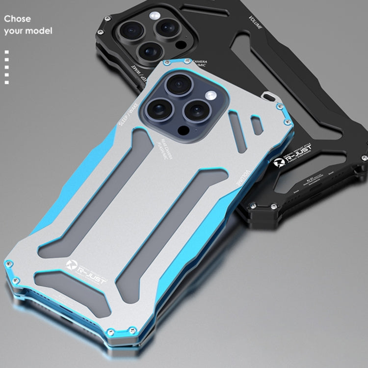 For iPhone 15 Pro Max R-JUST RJ17 Shockproof Armor Metal Phone Case(Black) by R-JUST