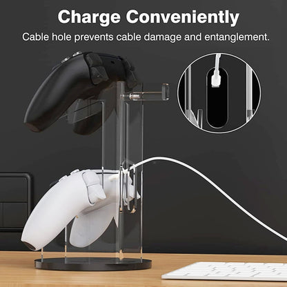 For PS4 / PS5 YX029 Headphone Gamepad Desktop Display Holder(Pink+Transparent) by bashfashion