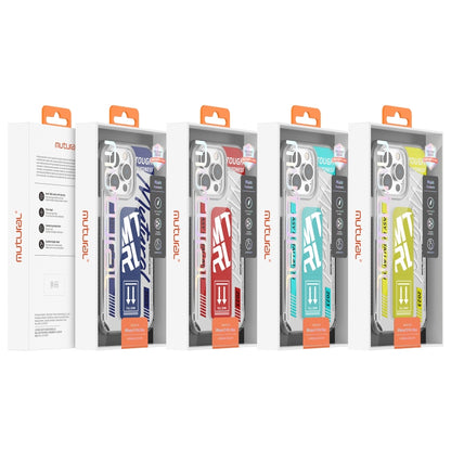 For iPhone 15 Pro Mutural Wing Flash Series TPU Phone Case with IML Stand(Blue) by Mutural