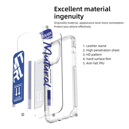 For iPhone 15 Pro Max Mutural Wing Flash Series TPU Phone Case with IML Stand(Blue) by Mutural