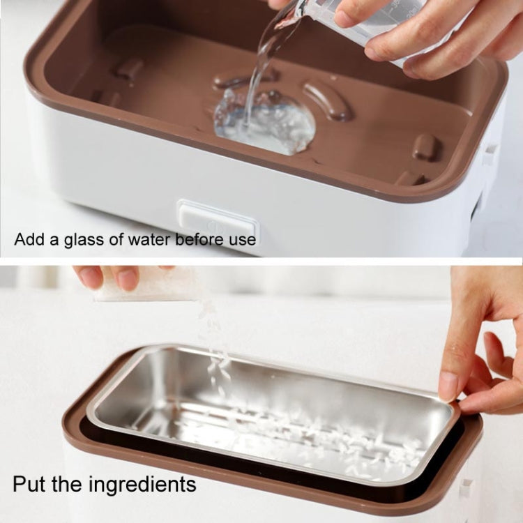 Multi Functional Microwave Oven With Plug-in Electric Cooking Electric Lunch Box, Color:White Double Layer(EU Plug) by bashfashion