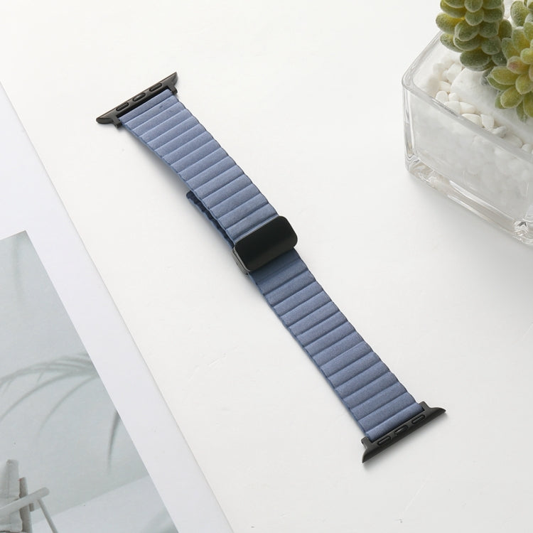 For Apple Watch 42mm Water Ripple Magnetic Folding Buckle Watch Band, Style: Bold Version(Light Blue) by bashfashion