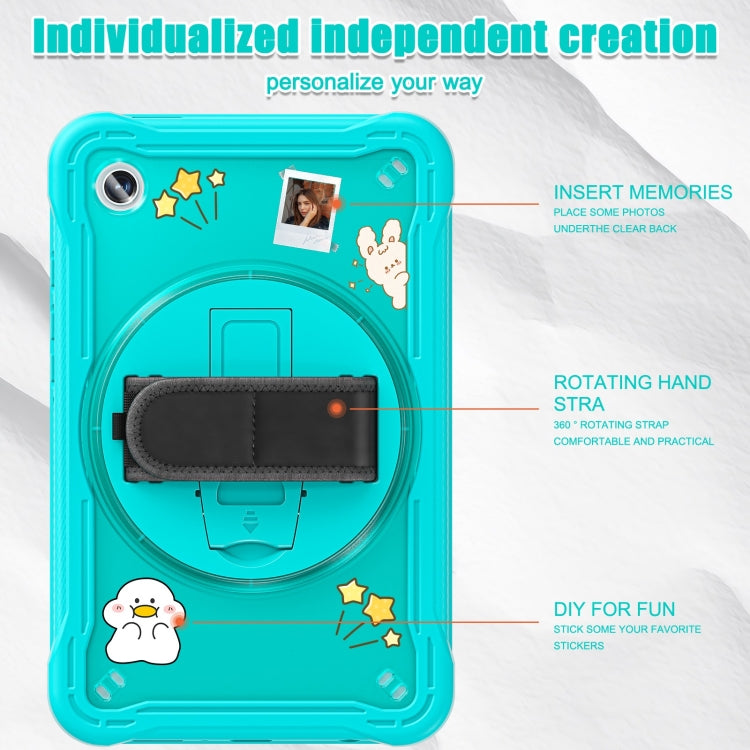 For Samsung Galaxy Tab A9 X110/X115 Powerful Sailor Hand Grip Heavy Duty Hybrid Tablet Case with Strap(Light Blue) by bashfashion