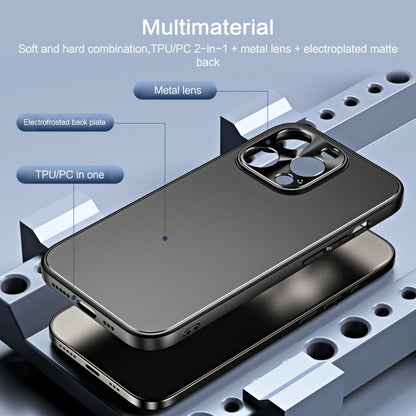 For iPhone 15 Pro Max R-JUST RJ-61 Electroplating Frosted TPU + PC Phone Case with Holder(Grey) by R-JUST