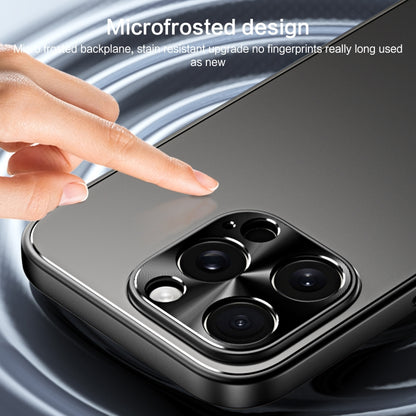 For iPhone 15 Pro R-JUST RJ-61 Electroplating Frosted TPU + PC Phone Case with Holder(Silver) by R-JUST