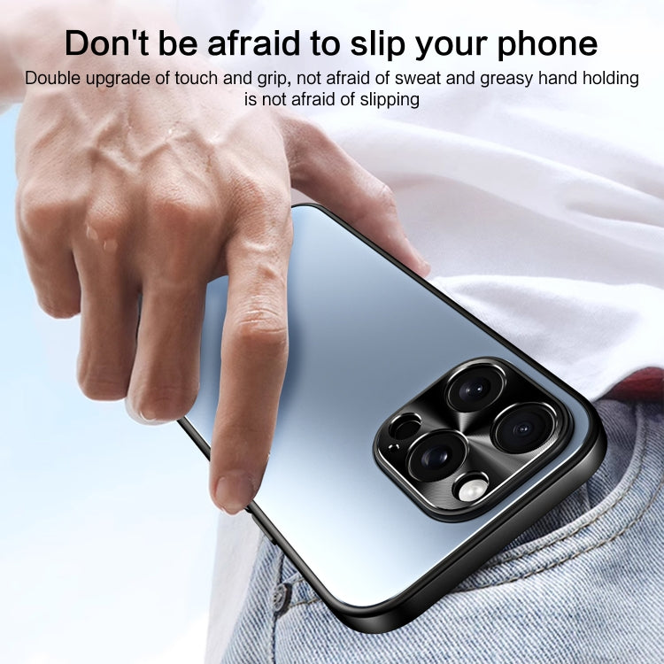 For iPhone 15 Pro R-JUST RJ-61 Electroplating Frosted TPU + PC Phone Case with Holder(Silver) by R-JUST