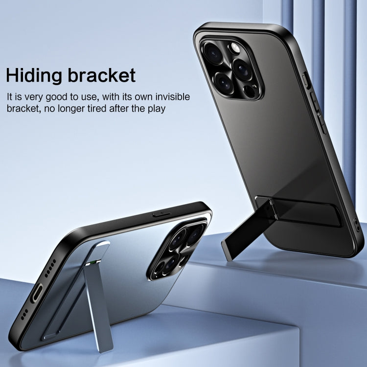 For iPhone 15 Plus R-JUST RJ-61 Electroplating Frosted TPU + PC Phone Case with Holder(Pink) by R-JUST