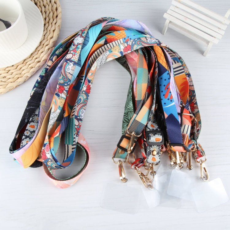 Adjustable Crossbody Mobile Phone Wide Long Lanyard(Colorful Canvas Pattern) by bashfashion