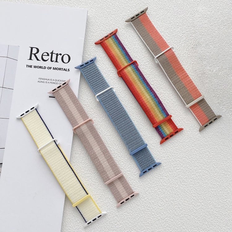 For Apple Watch Ultra 2 49mm Dual Hook and Loop Nylon Watch Band(Rainbow) by bashfashion