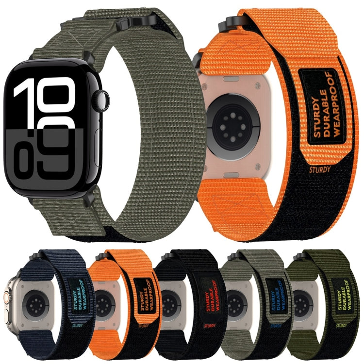 For Apple Watch Series 10 42mm Nylon Hook And Loop Fastener Watch Band(Blue) by bashfashion