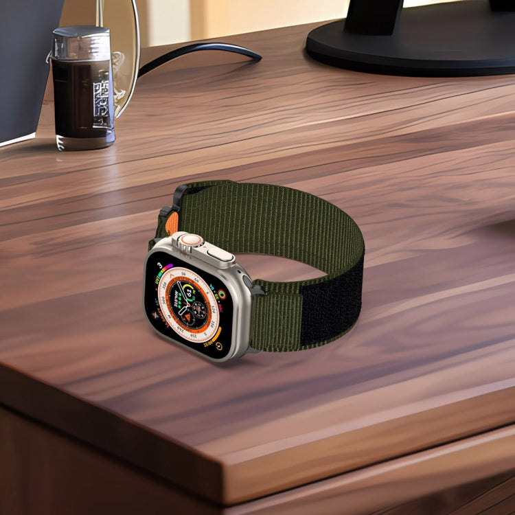 For Apple Watch Series 4 40mm Nylon Hook And Loop Fastener Watch Band(Army Green) by bashfashion