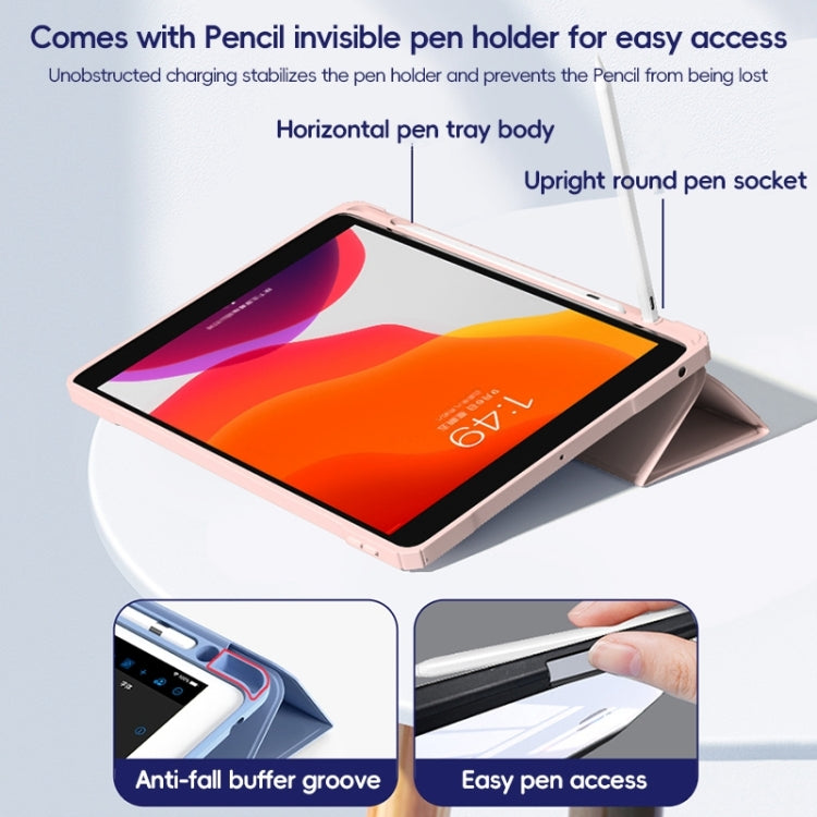 For iPad Pro 12.9 2022/2021/2020 ZGA Tri-Fold Voltage Smart Leather Tablet Case(Black) by ZGA