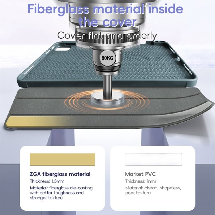 For iPad Pro 11 2022 / 2021 / 2020 ZGA Tri-Fold Voltage Smart Leather Tablet Case(Blue) by ZGA