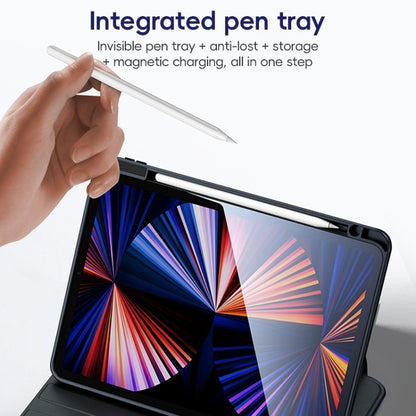 For iPad Pro 11 2022 / 2021 / 2020 ZGA Tri-Fold 360 Rotation Smart Leather Tablet Case(Black) by ZGA