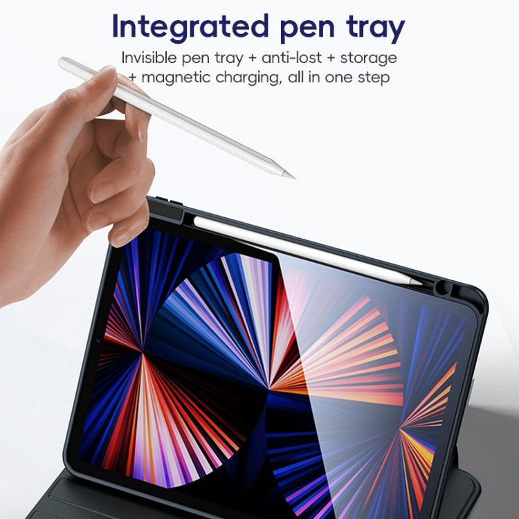 For iPad mini 6 / mini 2024 ZGA Tri-Fold 360 Rotation Smart Leather Tablet Case(Black) by ZGA