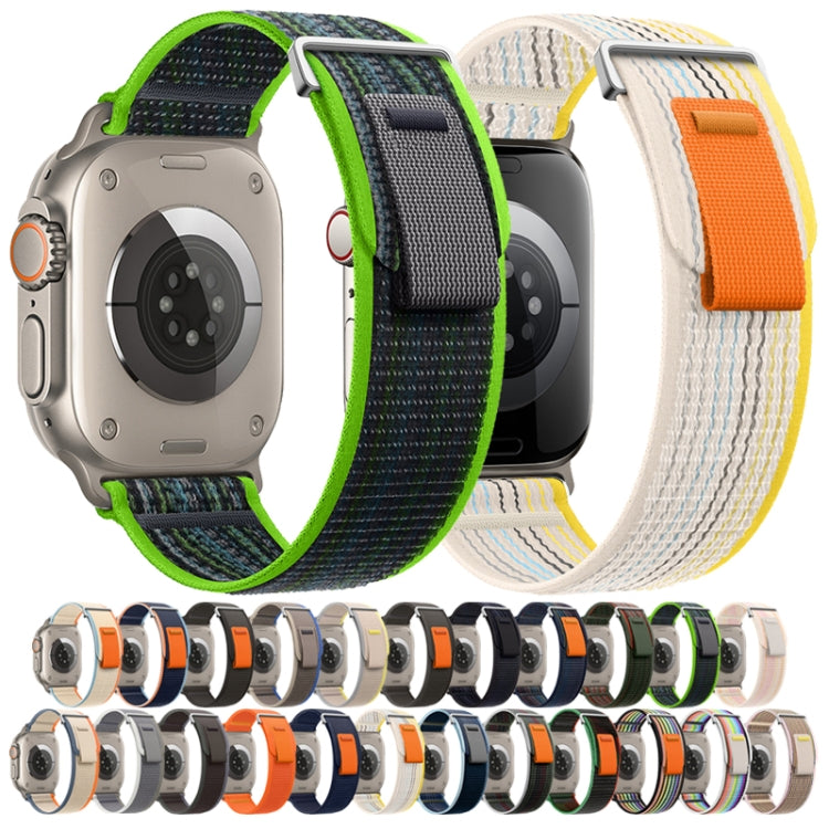 For Apple Watch Ultra 49mm Dual-Section Loop Nylon Watch Band(Midnight Color) by bashfashion