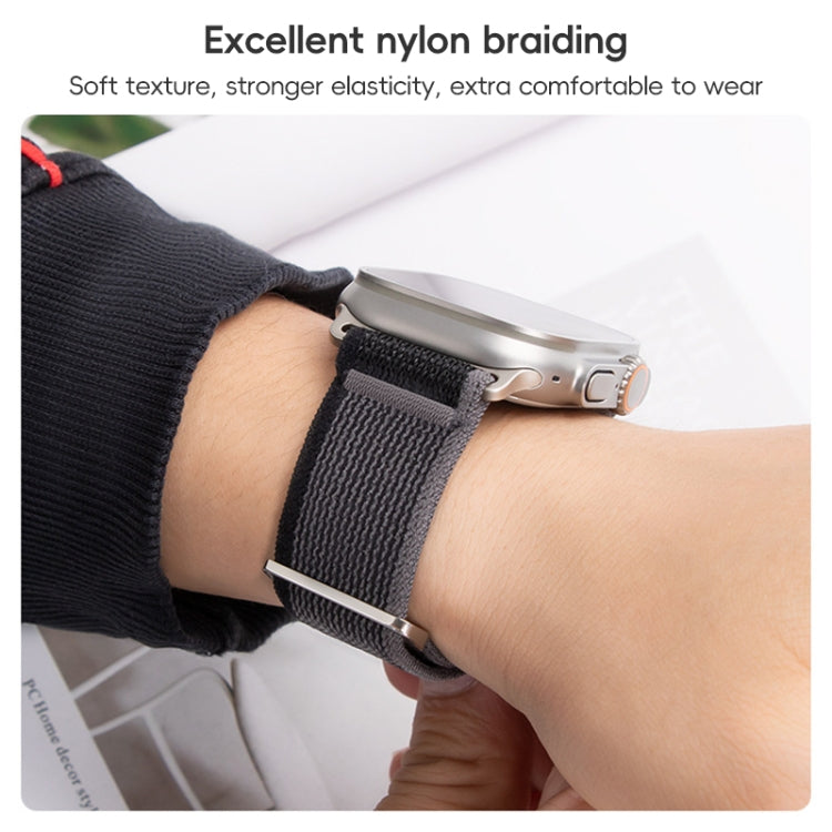 For Apple Watch Ultra 49mm Dual-Section Loop Nylon Watch Band(Midnight Color) by bashfashion