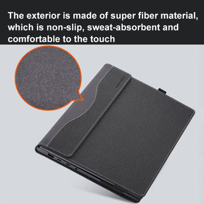 For MicroSoft Surface Laptop 13.5 inch Leather Laptop Shockproof Protective Case with Stand(Black) by bashfashion