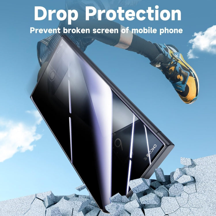 For Samsung Galaxy S21 FE 5G LK Easy Install Privacy Tempered Glass Film(Black) by bashfashion