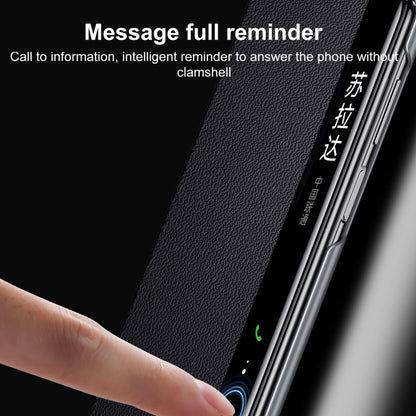 For Huawei Mate X5 / X3 SULADA Smart Series Wristband Holder Smart View Window Genuine Leather Phone Case(Brown) by SULADA