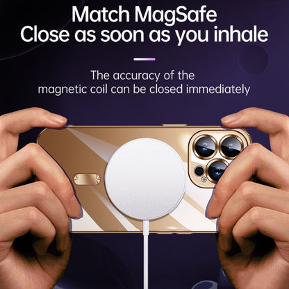 For iPhone 16 SULADA MagSafe Plating TPU Shockproof Phone Soft Case(Black) by SULADA