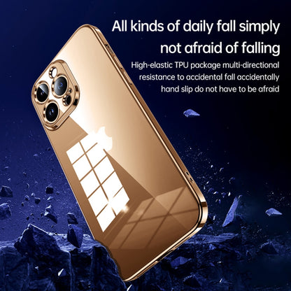 For iPhone 16 Pro Max SULADA Shine Through Series Plating TPU Transparent Phone Case(Gold) by SULADA