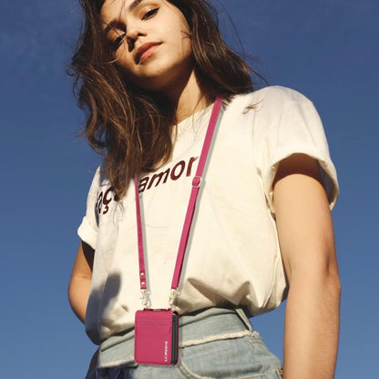 For Samsung Galaxy Z Flip5 LC.IMEEKE L1 Series Frosted Fine Texture PU Phone Case with Lanyard(Red) by LC.IMEEKE