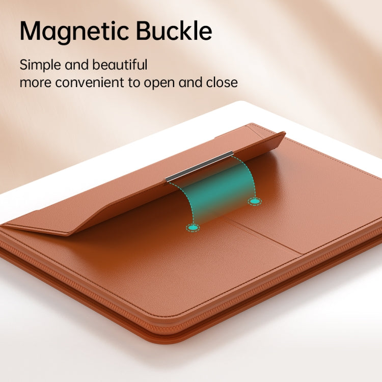 Multifunctional Laptop PU Magnetic Stand Split Liner Bag with Mouse Pad Function, Size:13-14 inch(Rose Gold) by bashfashion