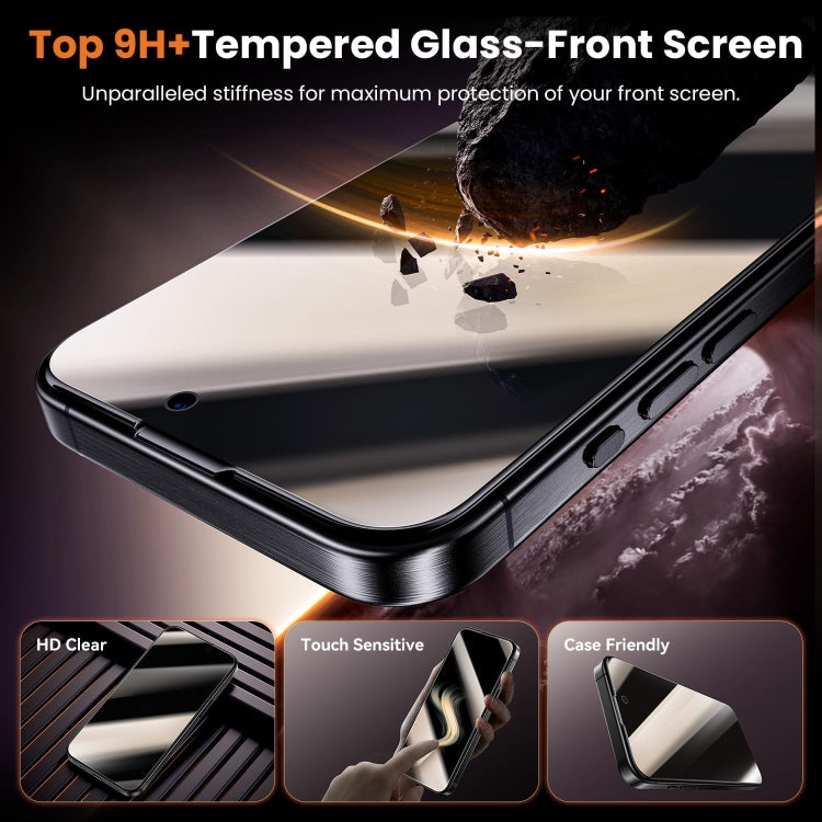 For iPhone 15 Pro Max Dust-Free Easy Install Privacy Tempered Glass Film(Black) by bashfashion
