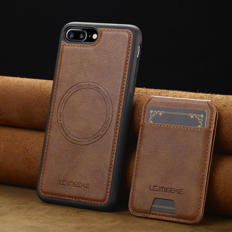 For iPhone SE 2024 LC.IMEEKE L3 Series Detachable RFID Card Bag Magsafe Phone Case(Brown) by LC.IMEEKE