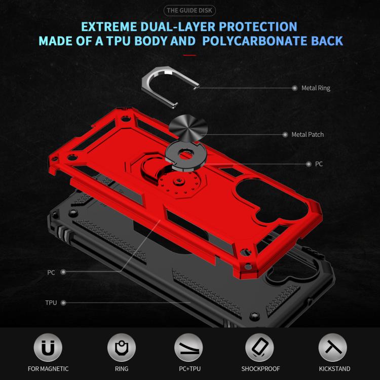 For Samsung Galaxy A26 5G / A17 5G Shockproof TPU + PC Phone Case with Holder(Red) by bashfashion