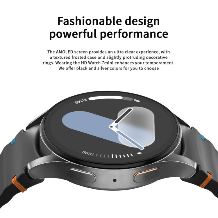 HD Watch7 mini 1.3 inch AMOLED Screen Smart Watch(Black) by bashfashion