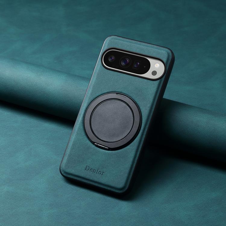For Google Pixel 9 Pro XL Denior A14 Skin Feel Rotating Holder MagSafe Phone Case(Blue) by Denior