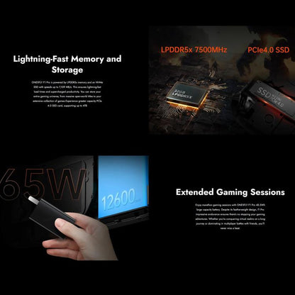 ONE-NETBOOK OneXPlayer F1 Pro 7 inch Handheld Game Console, 32GB+2TB, Windows 11 AMD Ryzen AI 9 365 CPU(EU Plug) by ONE-NETBOOK