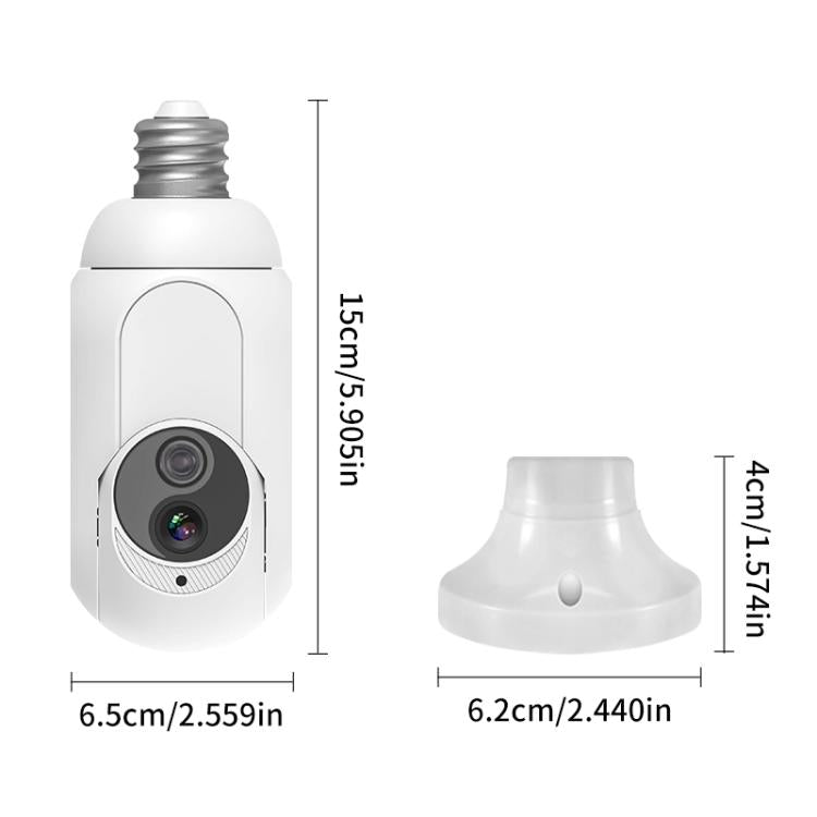 1080P Bulb Type WiFi Surveillance Camera Support Night Vision & Two-way Intercom & Motion Detection(White) by bashfashion