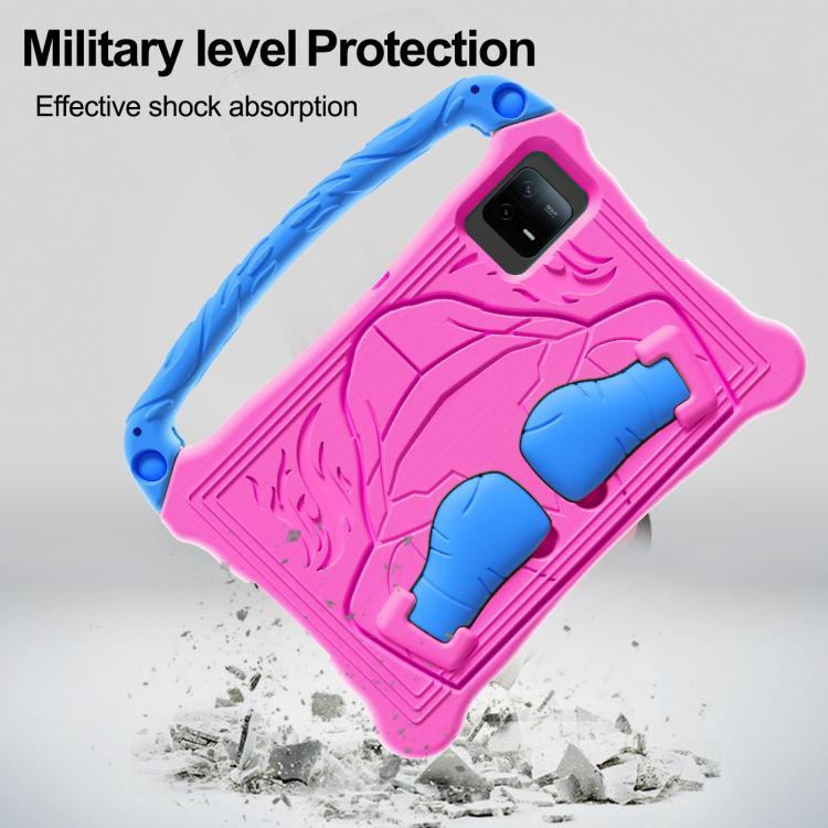 For Samsung Galaxy Tab S9 Boxing Series Kickstand EVA Shockproof Tablet Case with Shoulder Strap(Rose Red Blue) by bashfashion