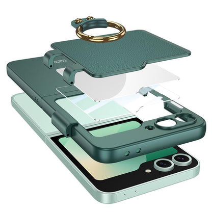 For Samsung Galaxy Z Flip6 / Flip7 FE GKK Ultra-thin Makeup Full Coverage Phone Case with Ring Holder(Black) by GKK