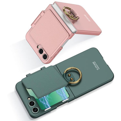 For Samsung Galaxy Z Flip6 / Flip7 FE GKK Ultra-thin Makeup Full Coverage Phone Case with Ring Holder(Black) by GKK