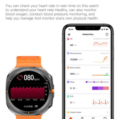X7 1.51 inch IPS Screen Bluetooth Smart Watch Supports Healthy Monitoring(Orange) by bashfashion