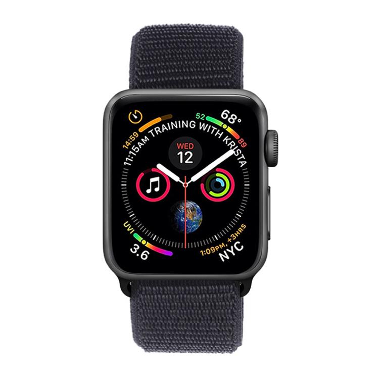 For Apple Watch 42mm / 41mm / 40mm / 38mm xDfind Nylon Loop Hook and Loop Fastener Watch Band(Black) by xDfind