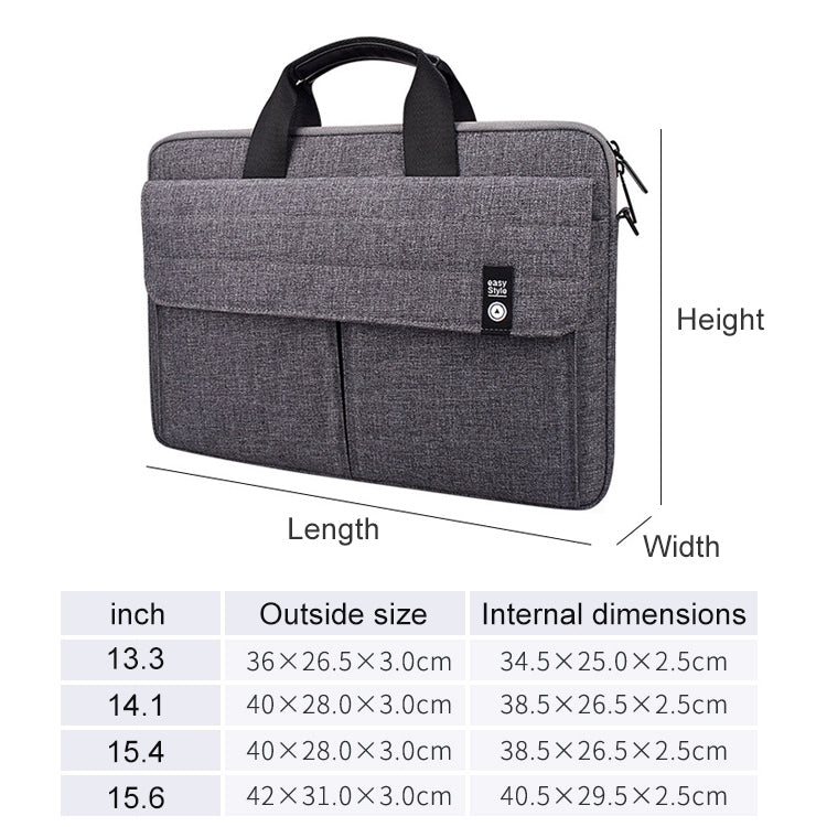 ST08 Handheld Briefcase Carrying Storage Bag with Shoulder Strap for 14.1 inch Laptop(Grey) by bashfashion