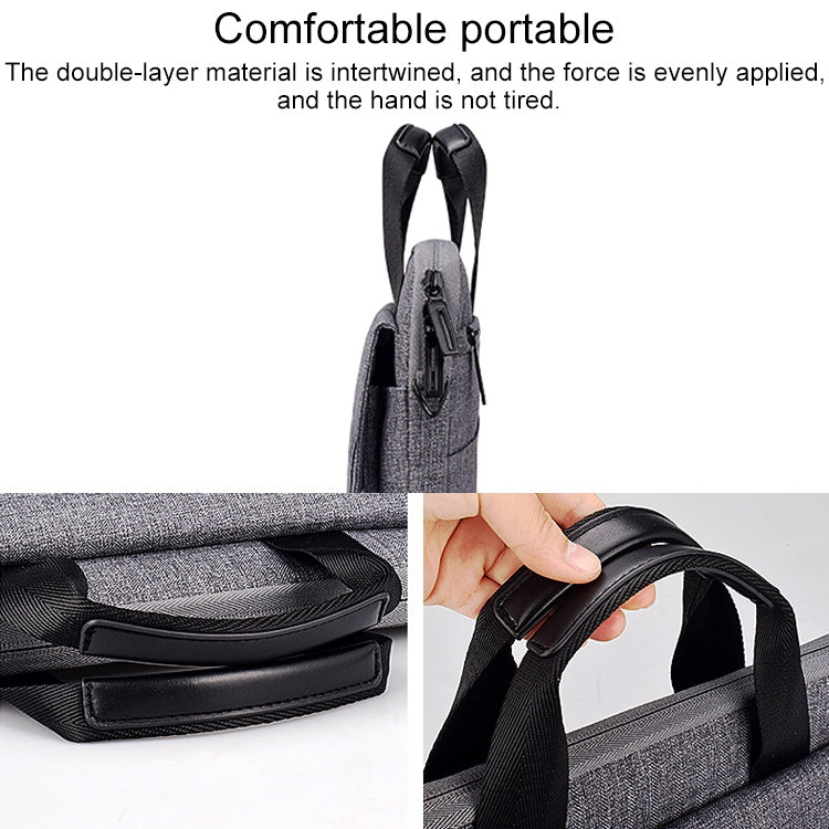 ST08 Handheld Briefcase Carrying Storage Bag with Shoulder Strap for 14.1 inch Laptop(Grey) by bashfashion